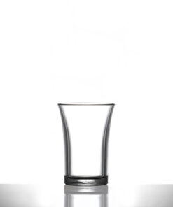 100 x Econ Clear Polystyrene Reusable Plastic Shot Glass, 25ml